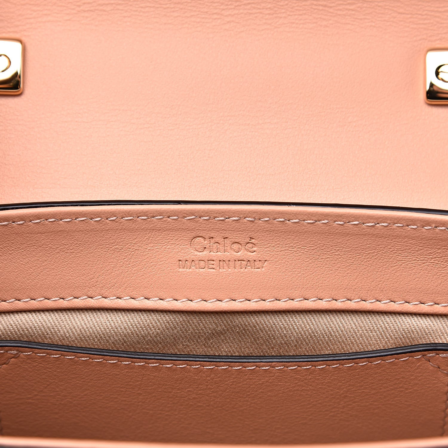 Chloe Calfskin Crocodile Embossed Mini C Double Carry Milky Orange 6 of 8
