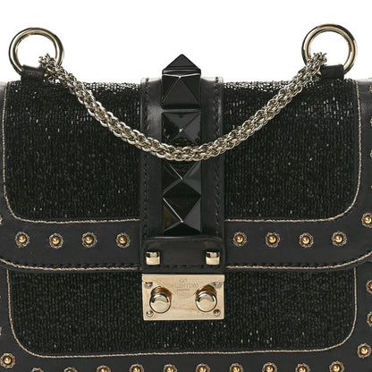 Valentino Garavani Vitello Embellished Mini Glam Lock Flap Black 7 of 9