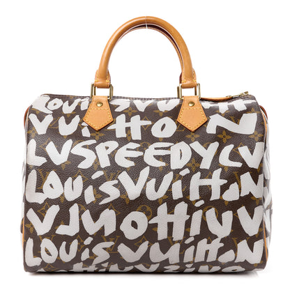 Louis Vuitton Monogram Graffiti Speedy 30 Silver 1 of 16