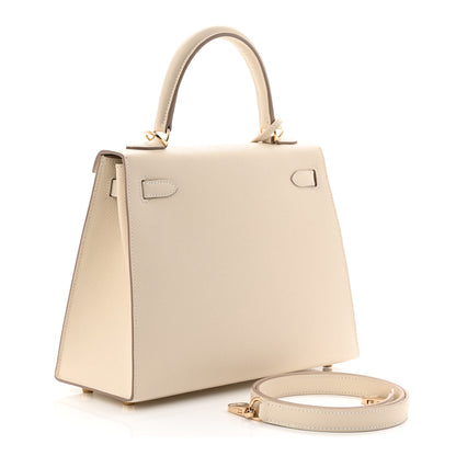 Hermes Epsom Kelly Sellier 25 Craie 5 of 21