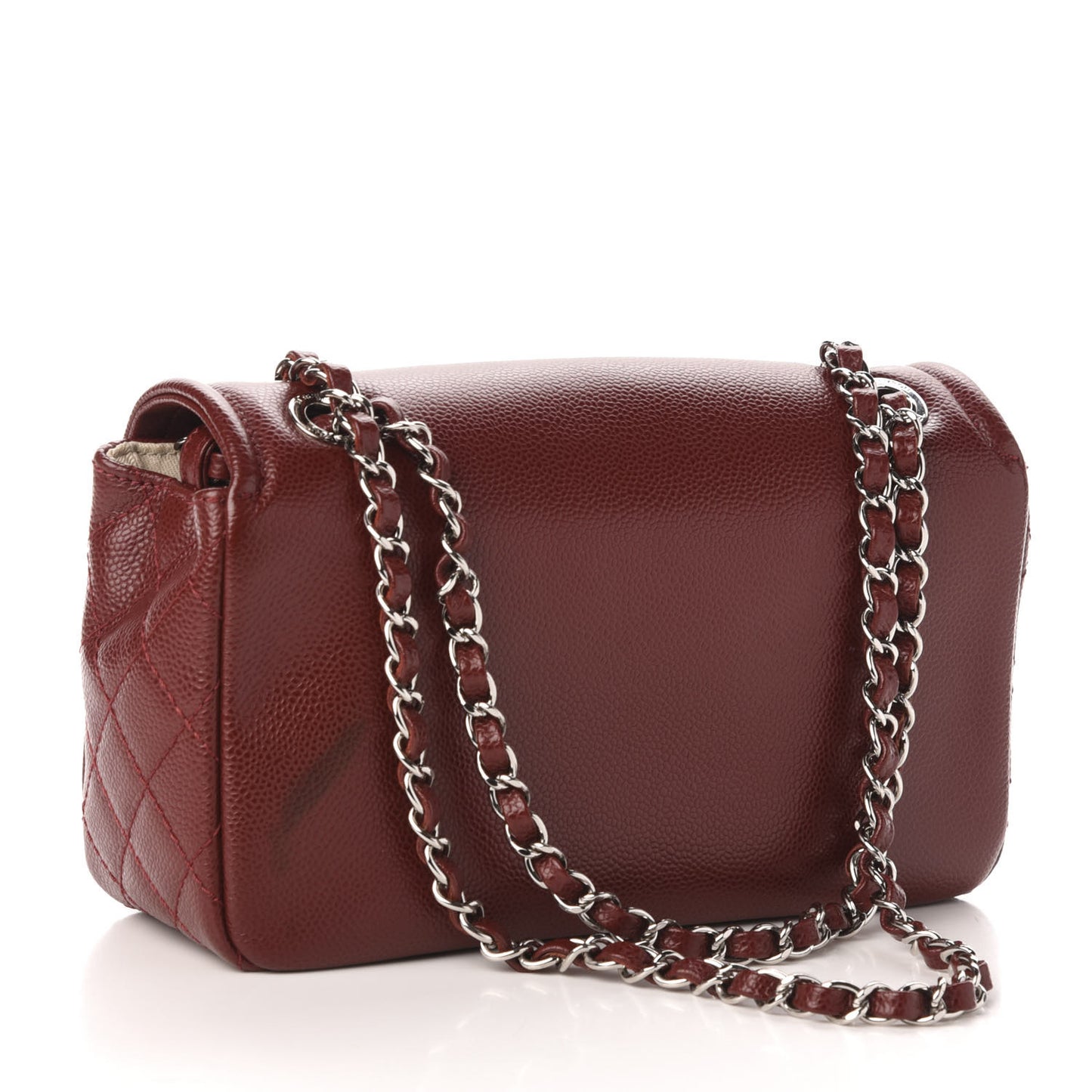 Caviar Medium Timeless CC Flap Dark Red