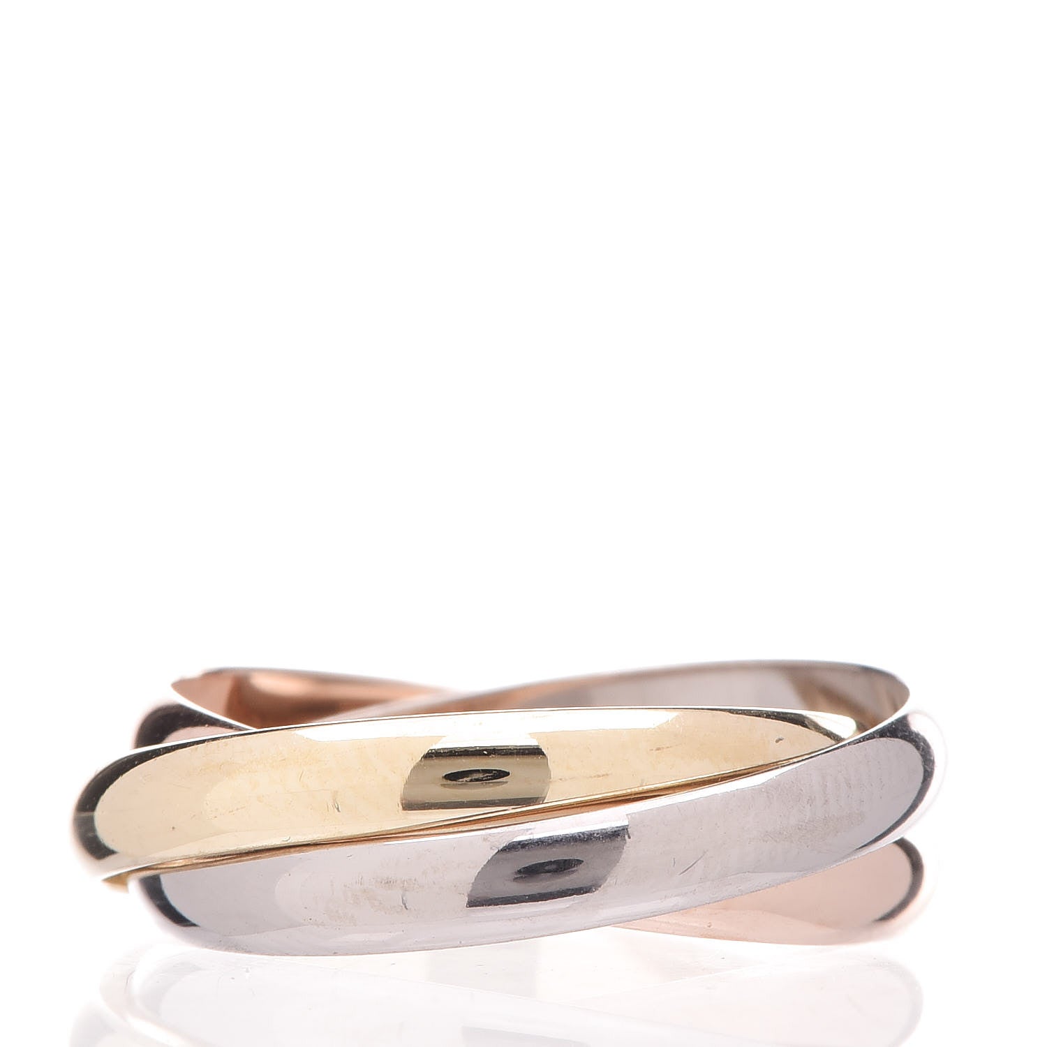 Cartier 18K Pink Yellow White Gold Small Trinity Ring 53 6.25 3 of 5