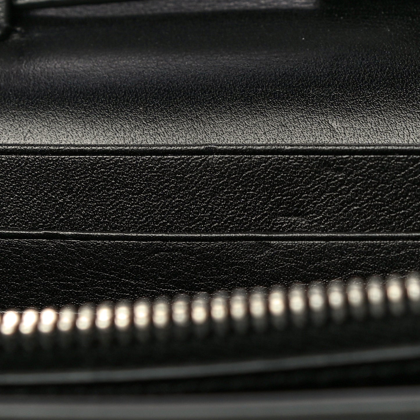 Calfskin Heart Studded Monogram Chain Wallet Black