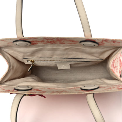 Gucci Canvas Herbarium Print Tote Red 5 of 16