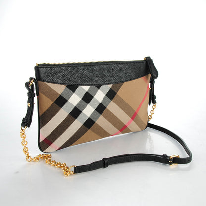 Burberry House Check Sequin Peyton Crossbody Clutch Bag Gold Black 3 of 9