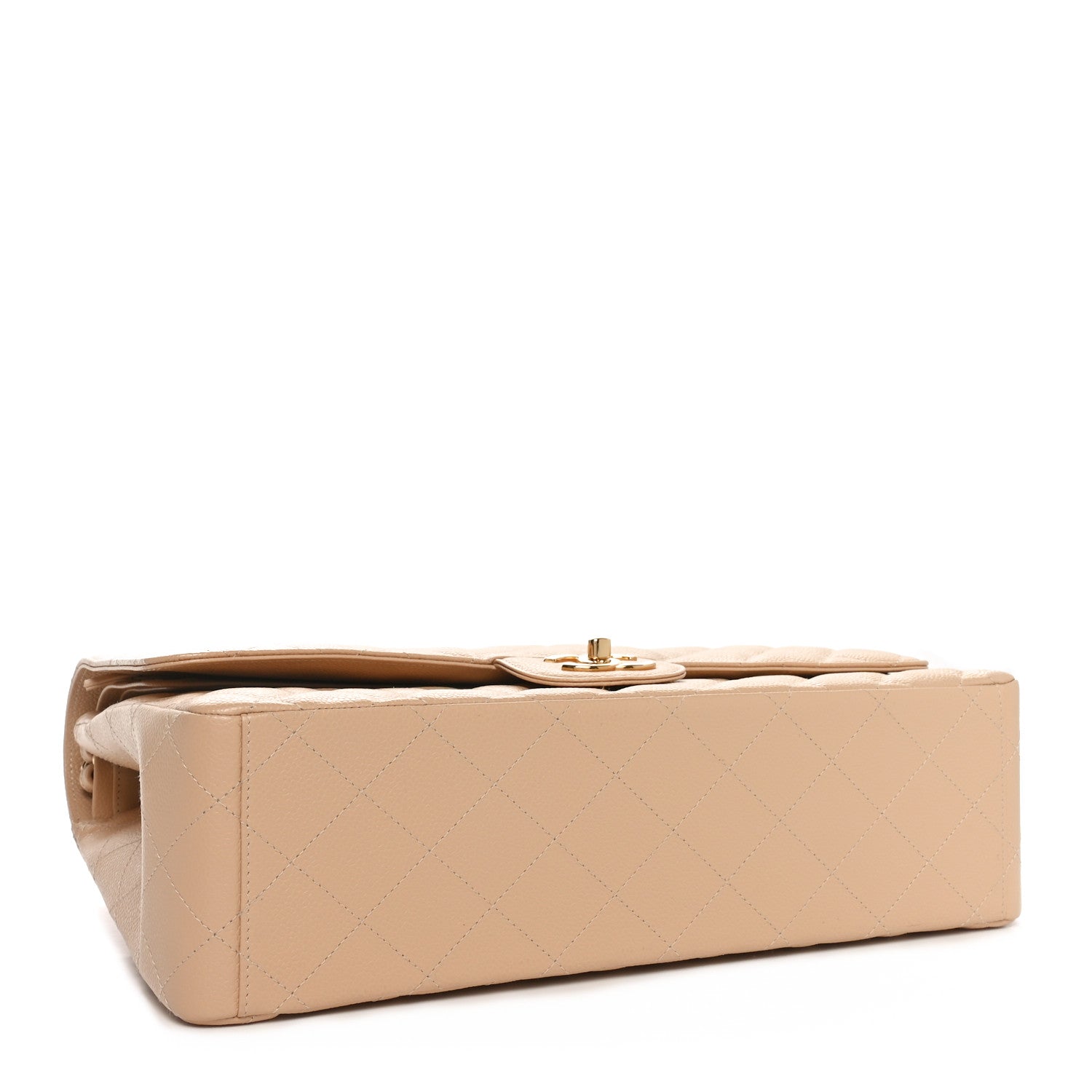 Chanel Caviar Quilted Maxi Double Flap Beige 4 of 10