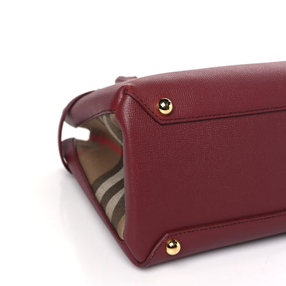 Burberry Grainy Calfskin House Check Small Banner Tote Mahogany Red 7 of 8