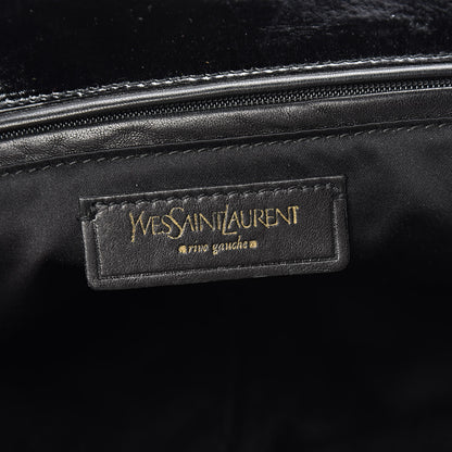 Saint Laurent Patent Crocodile Embossed Tribute Tote Black 6 of 12