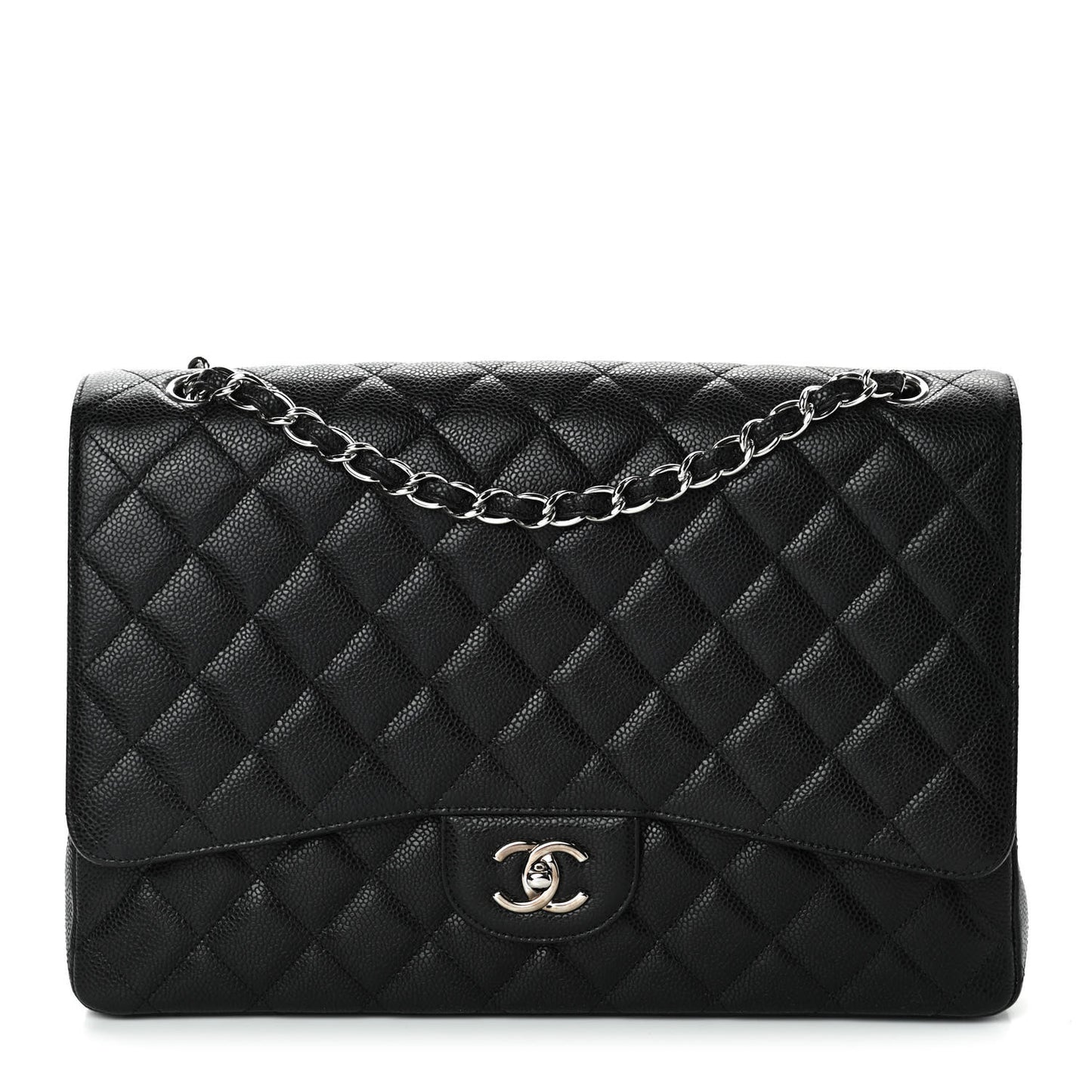 Caviar Quilted Maxi Single Flap Black