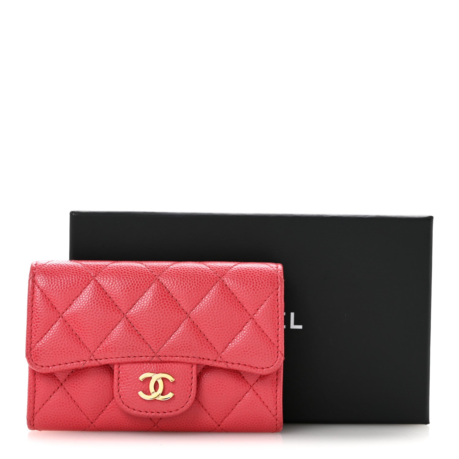 Chanel Caviar Quilted Flap Card Holder Wallet Dark Pink 12 of 12