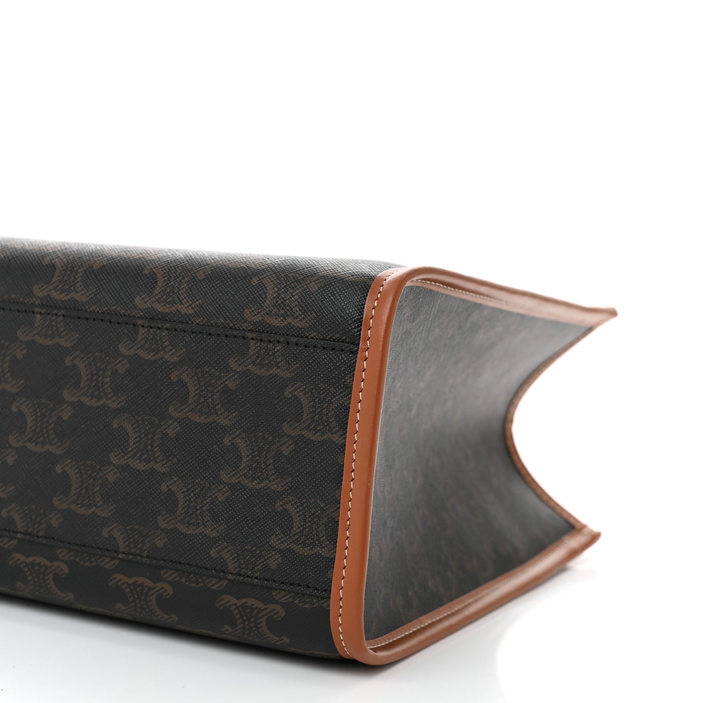 Triomphe Canvas Calfskin Mini Horizontal Cabas Tan