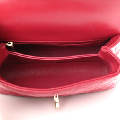 Chanel Caviar Quilted Mini Coco Handle Flap Dark Pink 5 of 9