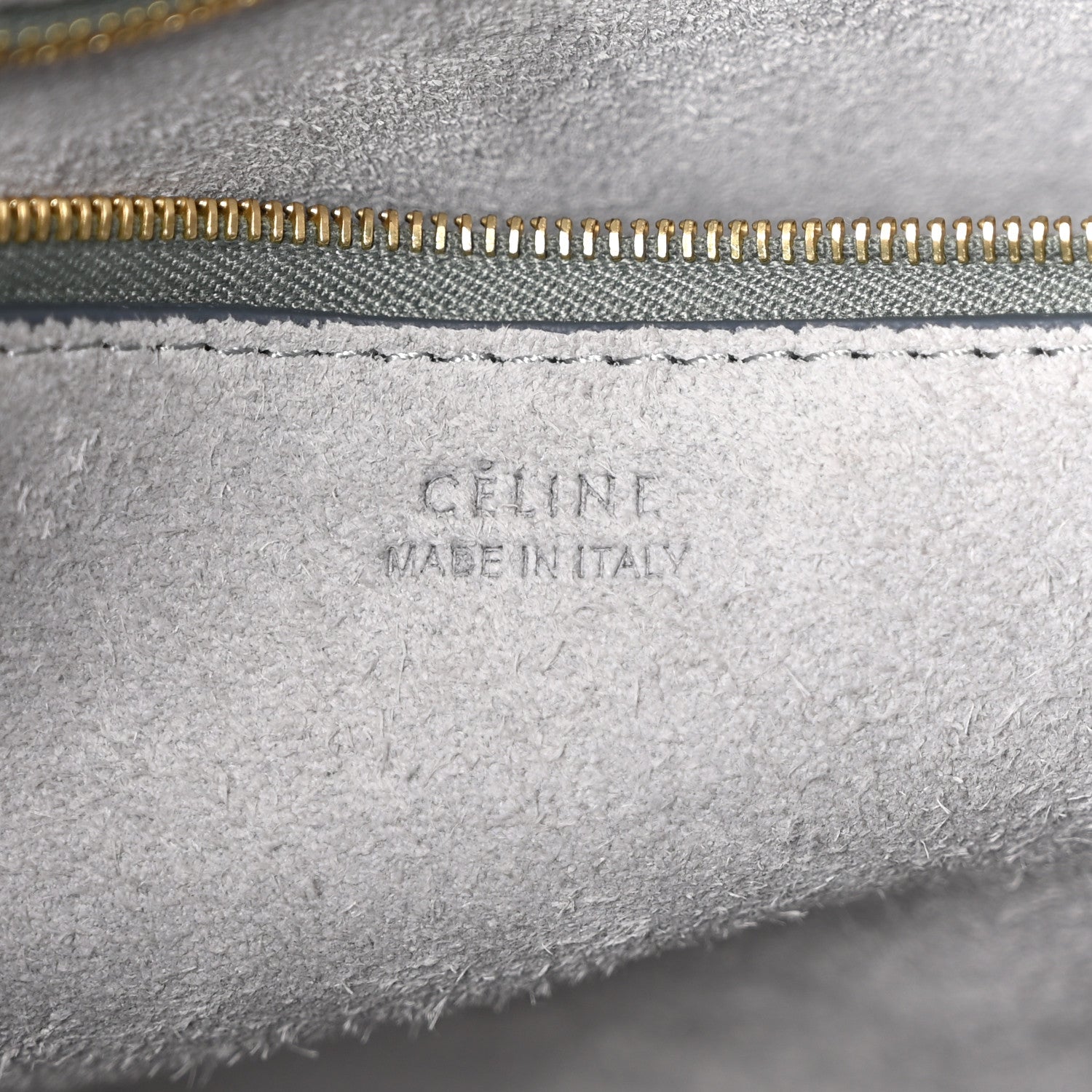 Celine Soft Grained Calfskin Sangle Bucket Bag Storm 6 of 9