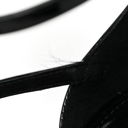 Saint Laurent Patent Cassandra 100 Ankle Strap Sandals 38.5 Black 8 of 11