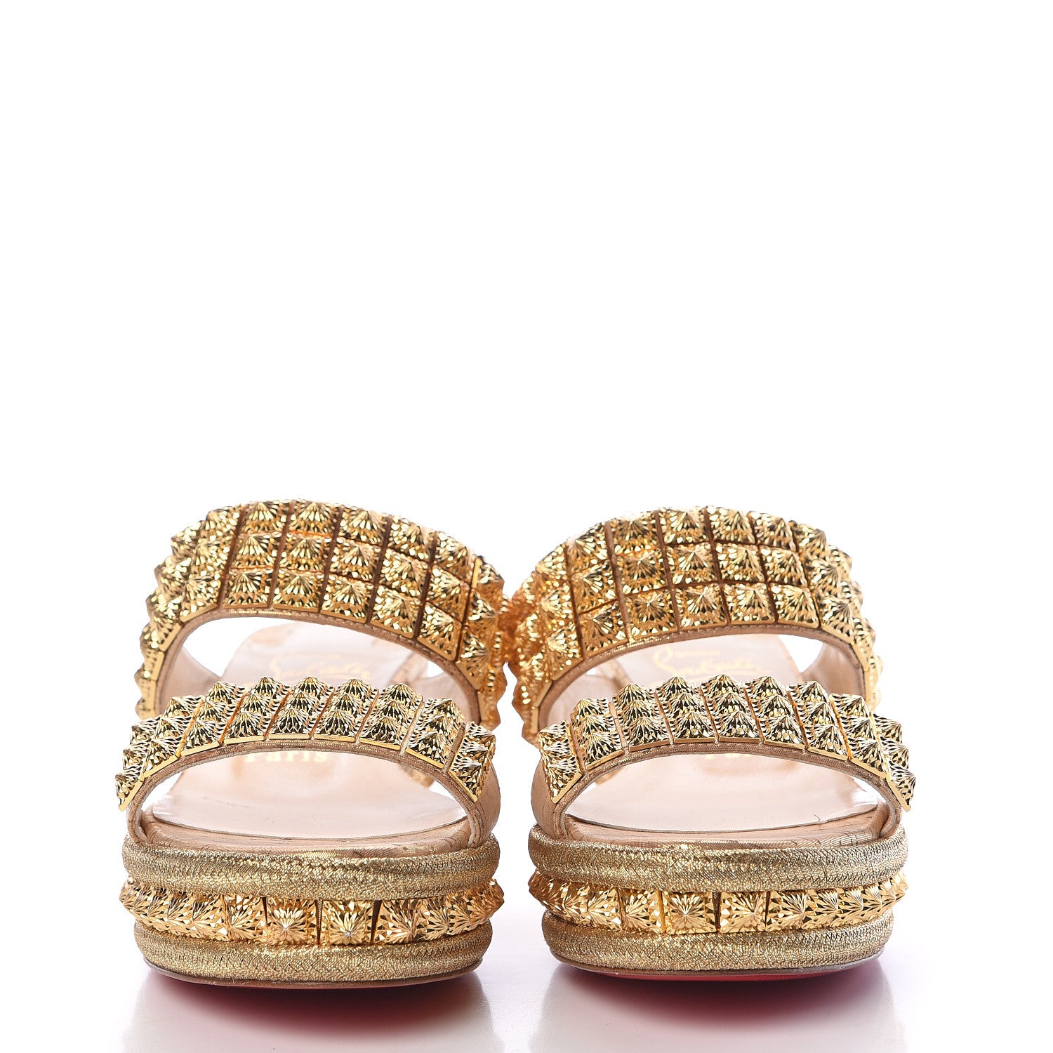 Christian Louboutin Liege Pepite 60 Platform Sandals 36 Version Gold 2 of 9