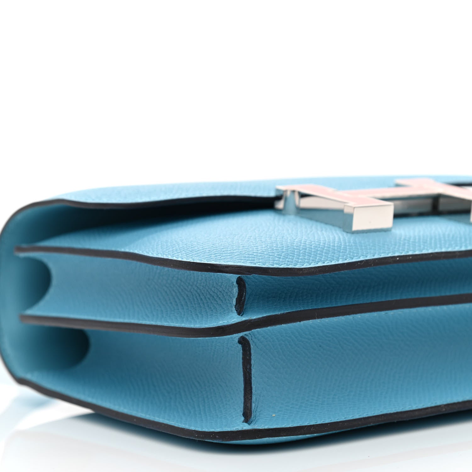 Hermes Epsom Enamel Constance 18 Bleu Du Nord Rouge De Coeur 9 of 11