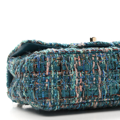 Chanel Tweed Quilted Egyptian Mini Rectangular Flap Turquoise 9 of 11