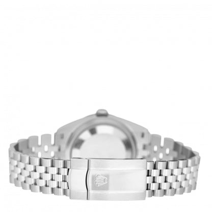 Rolex Stainless Steel 18K White Gold Diamond 36mm Oyster Perpetual Datejust Watch Bright Blue 126234 3 of 5
