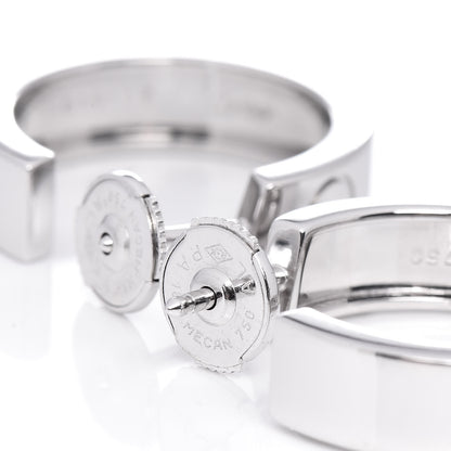 Cartier 18K White Gold 2 Diamond 5.5mm LOVE Hoop Earrings 3 of 7