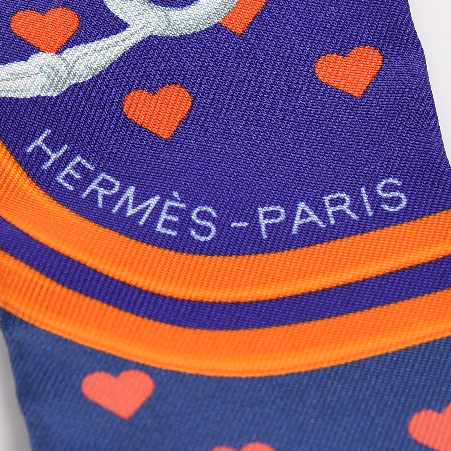 Hermes Silk Brides de Gala Love Twilly Ultraviolet Orange Marine 3 of 5