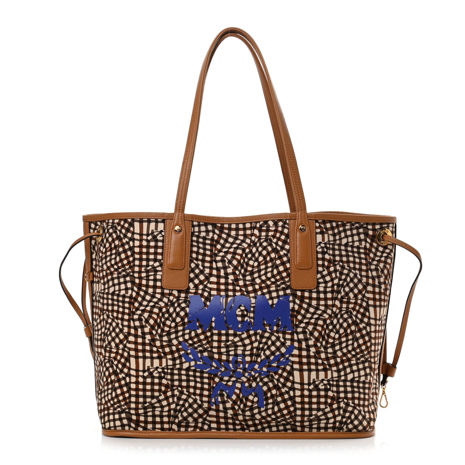 MCM Visetos Medium Liz Reversible Shopper Tote Cognac 3 of 18