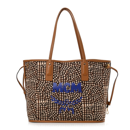 MCM Visetos Medium Liz Reversible Shopper Tote Cognac 3 of 18