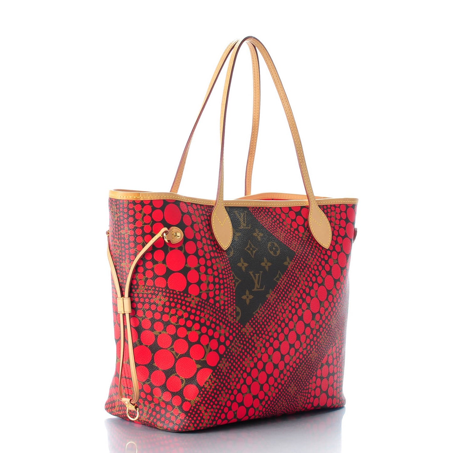 Monogram Kusama Waves Neverfull MM Red