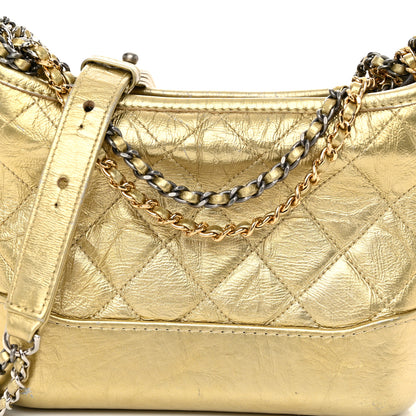 Chanel Metallic Aged Calfskin Quilted Small Gabrielle Hobo Gold 8 of 12