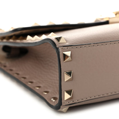 Valentino Garavani Pebbled Calfskin Medium Rockstud Flip Lock Crossbody Bag Poudre 8 of 12