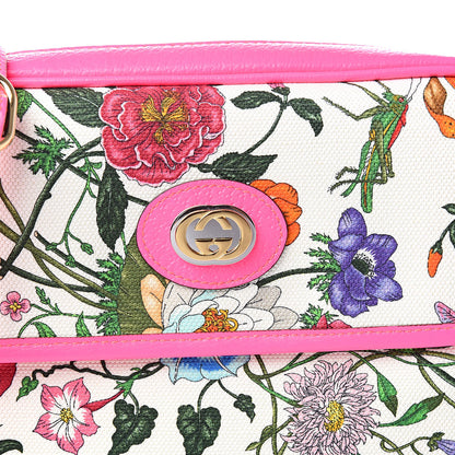 Gucci Canvas Flora Floral Shoulder Bag White Fuchsia Fluo 10 of 10