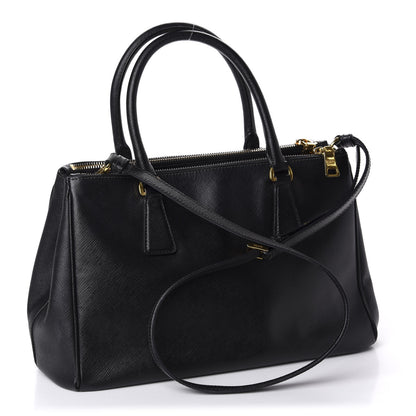 Prada Saffiano Small Galleria Double Zip Tote Black 4 of 15
