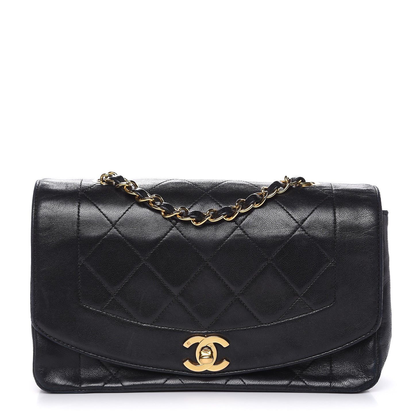 Lambskin Quilted Small Single Flap Black