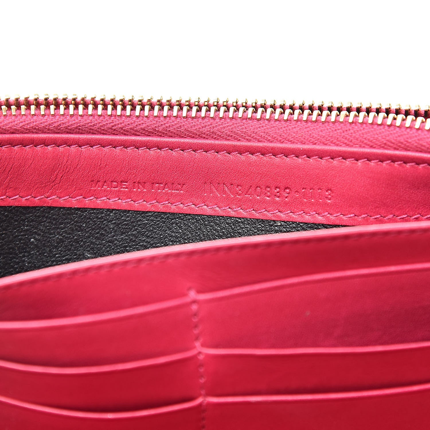 Saint Laurent Patent Grain de Poudre Classic Large Letters Flap Wallet Bubblegum 7 of 15