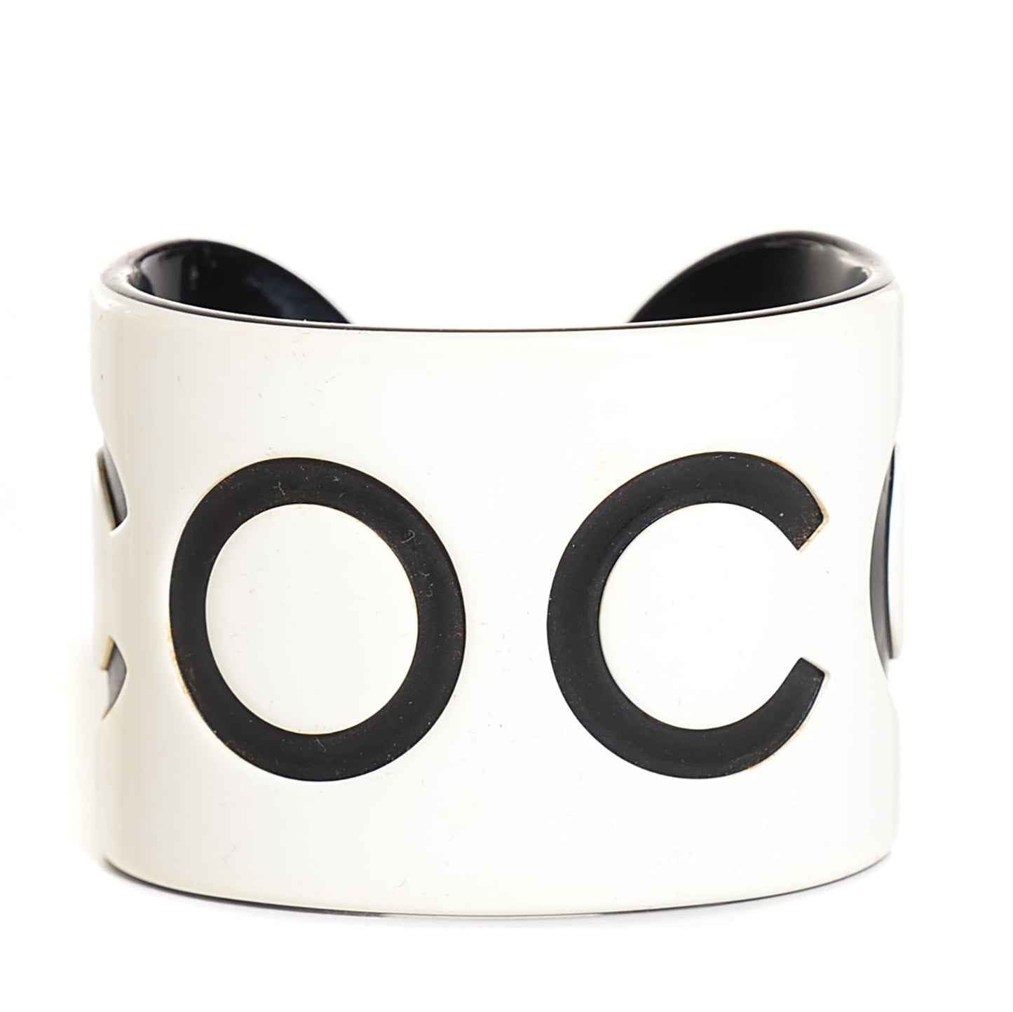 Resin Coco Wide Cuff White Black