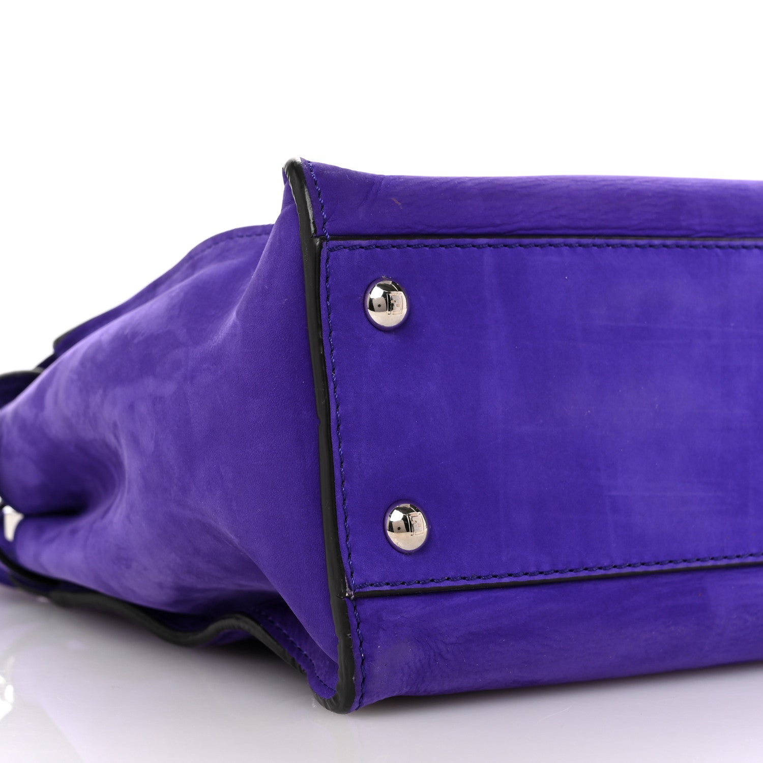 Fendi Suede Medium Peekaboo Iconic Satchel Purple 8 of 9