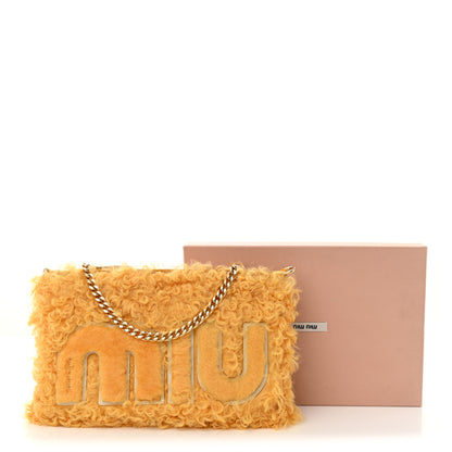 Miu Miu Montone Shearling Logo Crossbody Topazio 11 of 11