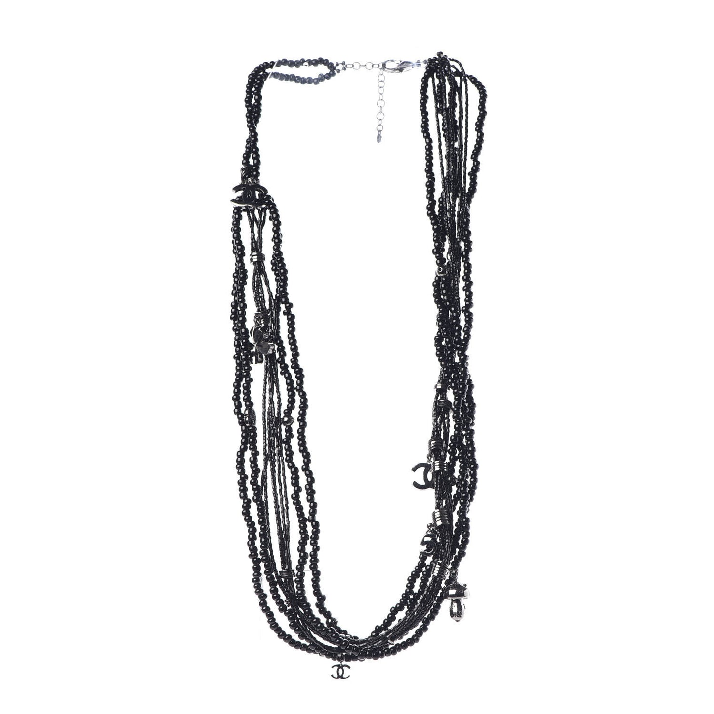 Bead Multi Strand CC Necklace Black