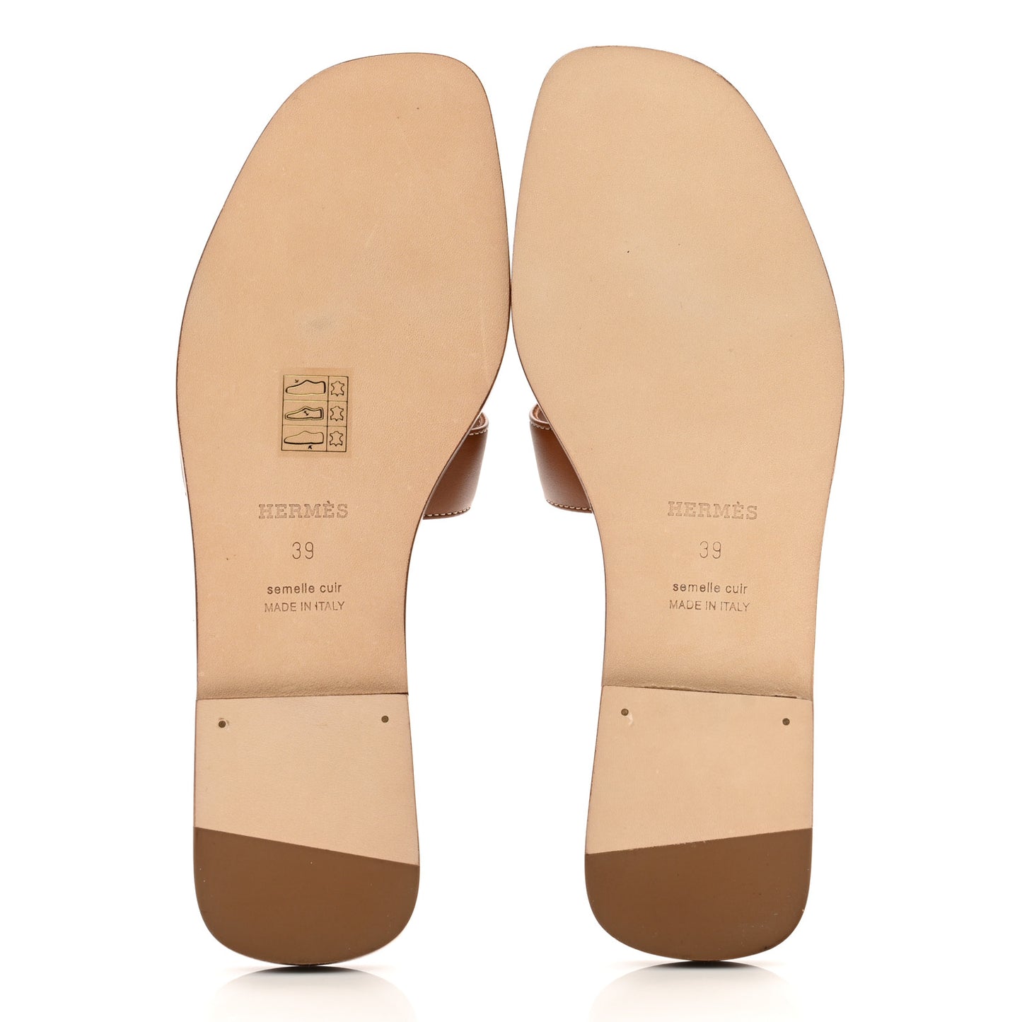 Box Calfskin Oran Sandals 39 Gold