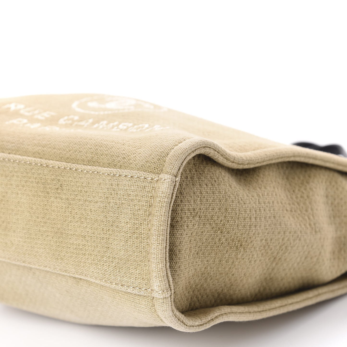 Canvas Mini Deauville Tote Beige Black
