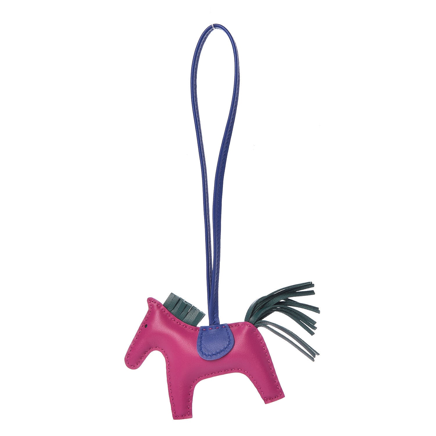 Hermes Milo Lambskin Grigri Rodeo Horse Bag Charm PM Rose Pourpre Bleu Electrique Malachite 1 of 4