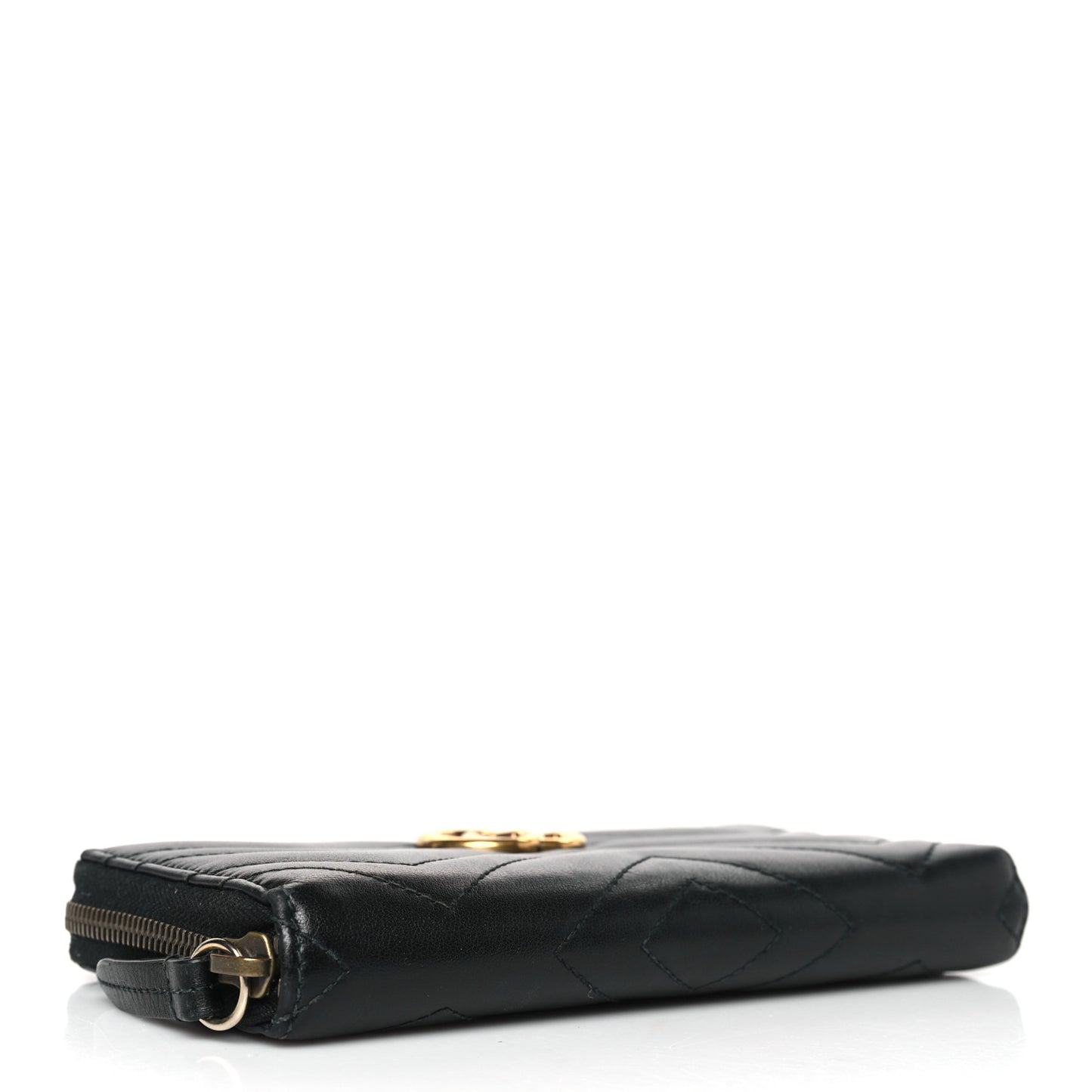 Calfskin Matelasse GG Marmont Zip Around Wallet Black