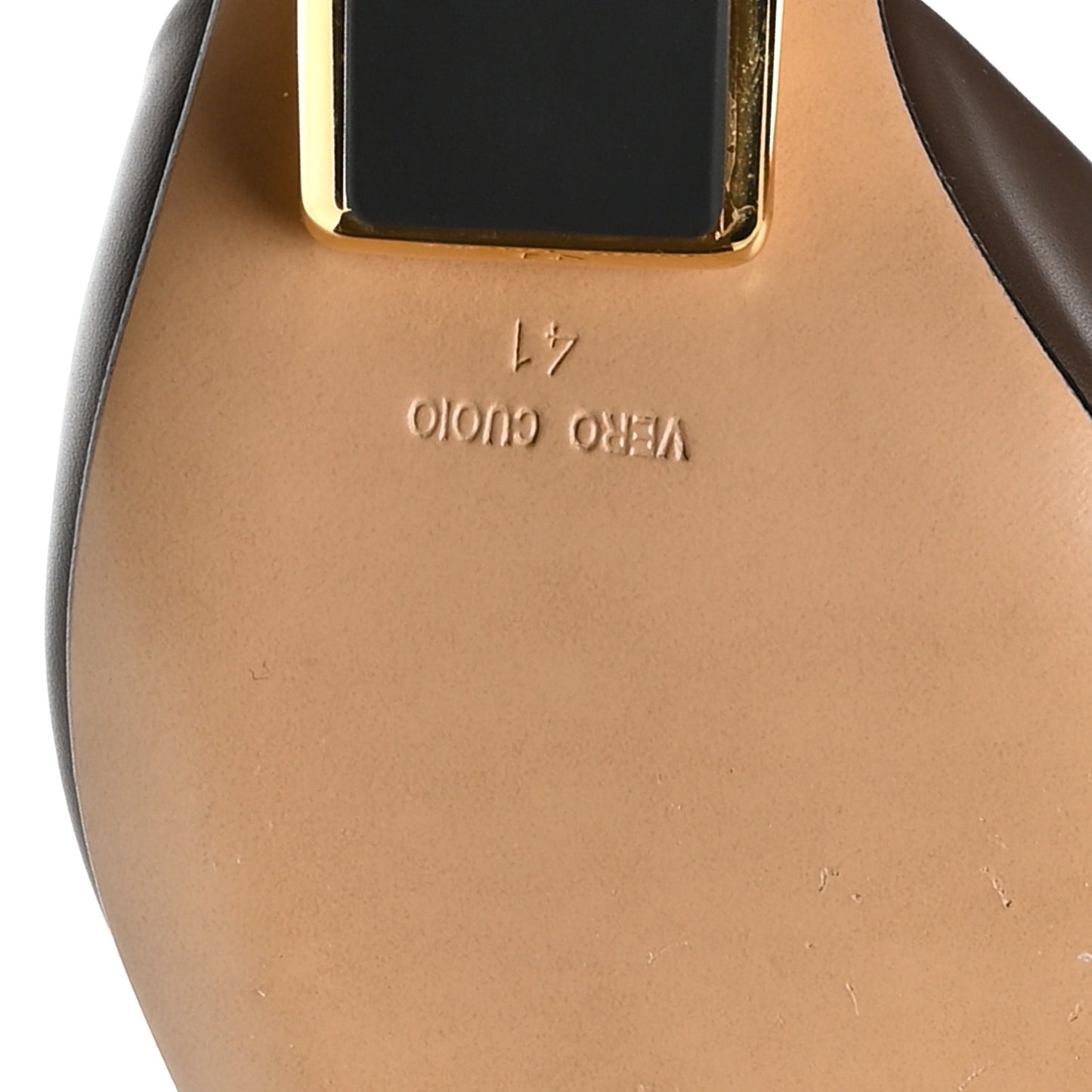 Vitello Fendi First 95mm Slingback Sandals 41 Coffee