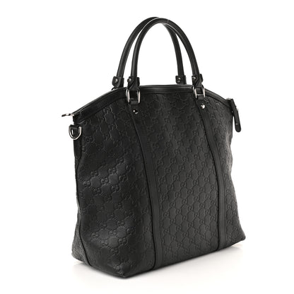Gucci Guccissima Large GG Charm Convertible Dome Satchel Black 2 of 10