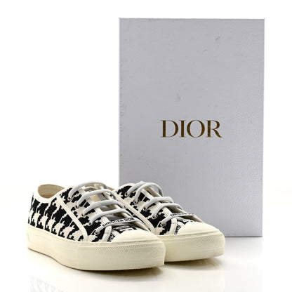 Christian Dior Canvas Macro Houndstooth Embroidered Womens Womens Walk'N'Dior Low Top Sneakers 39.5 White Black 11 of 11