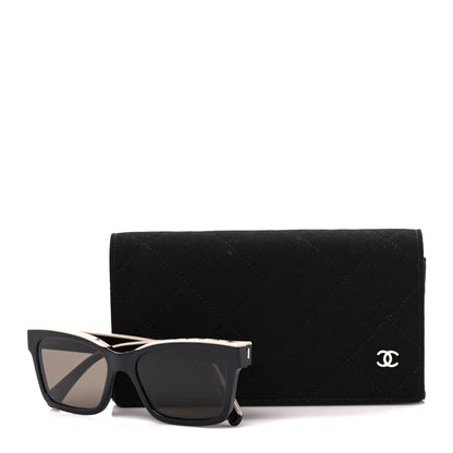 Chanel Acetate Polarized Square Sunglasses 5417 Black 2 of 8