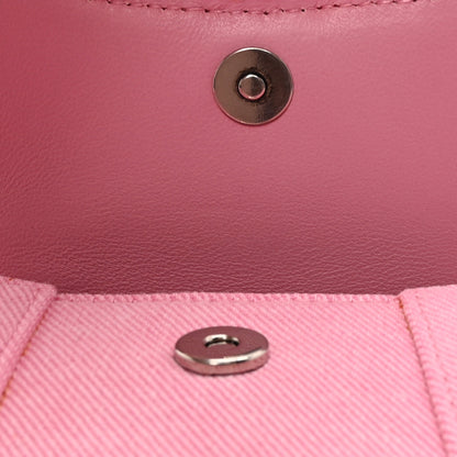 Balenciaga Washed Denim Hourglass Top Handle Bag Mini Denim Pink 13 of 14