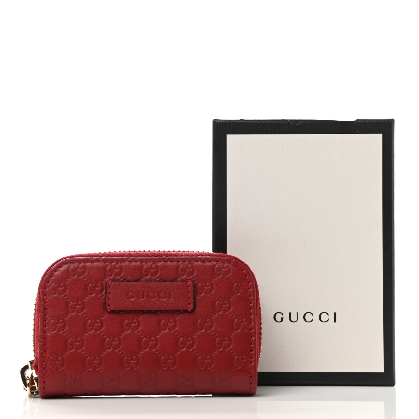 Microguccissima Zip Around Card Case Red