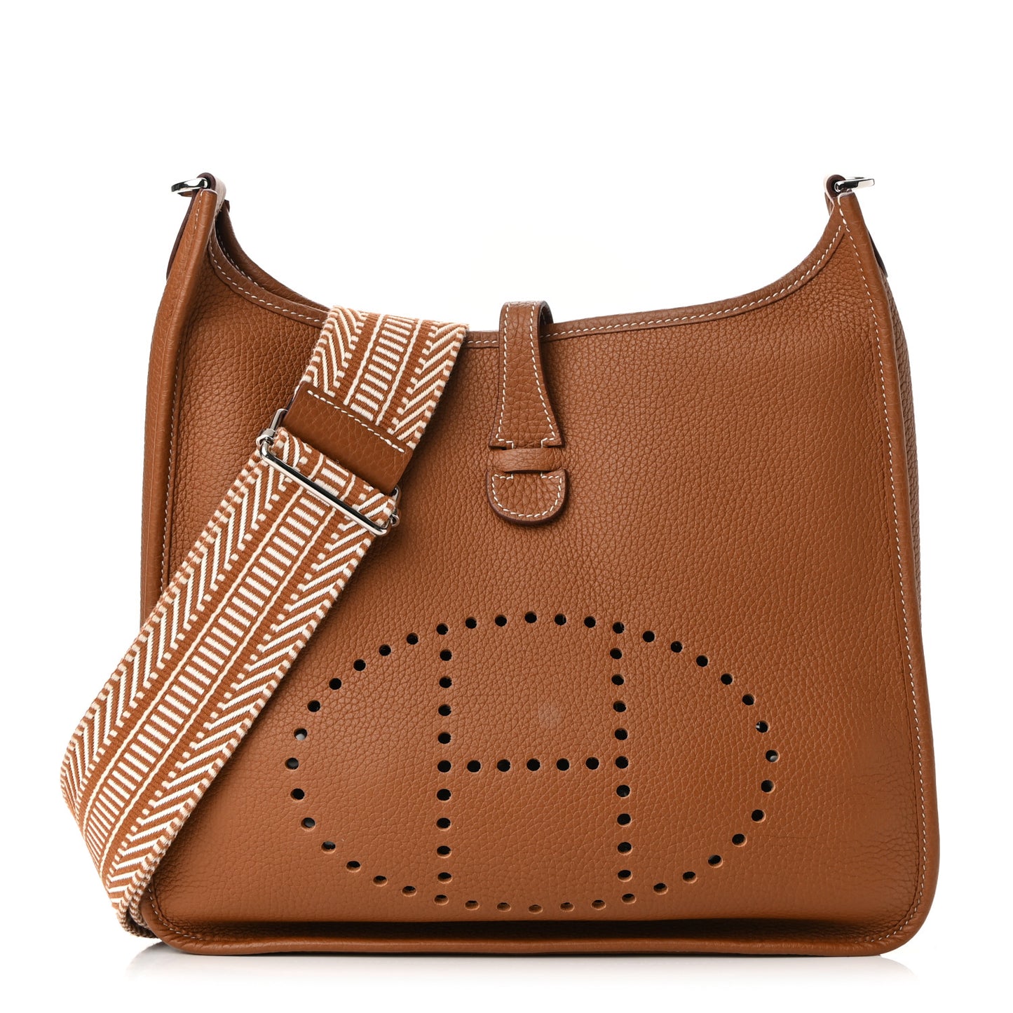 Taurillon Clemence Amazone Evelyne III PM Gold Ecru