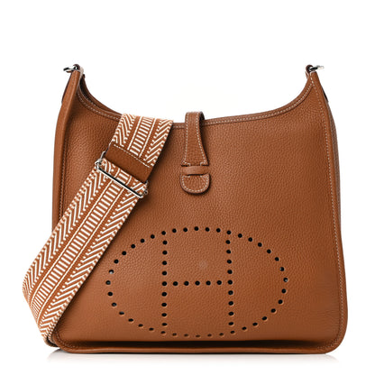 Hermes Taurillon Clemence Amazone Evelyne III PM Gold Ecru 1 of 10