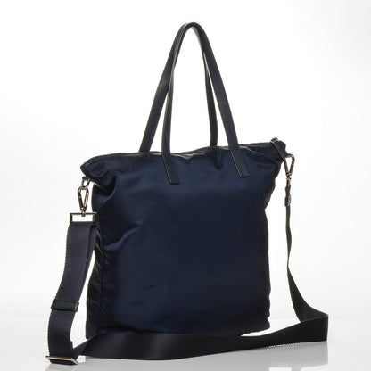 Prada Tessuto Nylon Saffiano Tote Blue 3 of 12